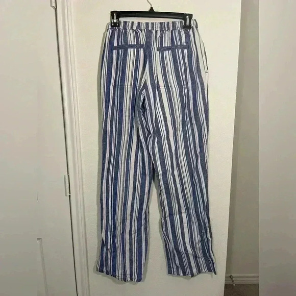 Vineyard Vines Blue and White All Linen Sailing Stripe Pull-On Pants Size XS - Picture 7 of 14